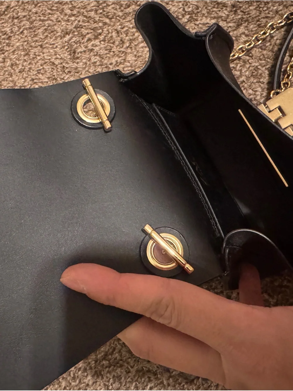 Zac Posen Black mini Crossbody Bag with Gold Hardware